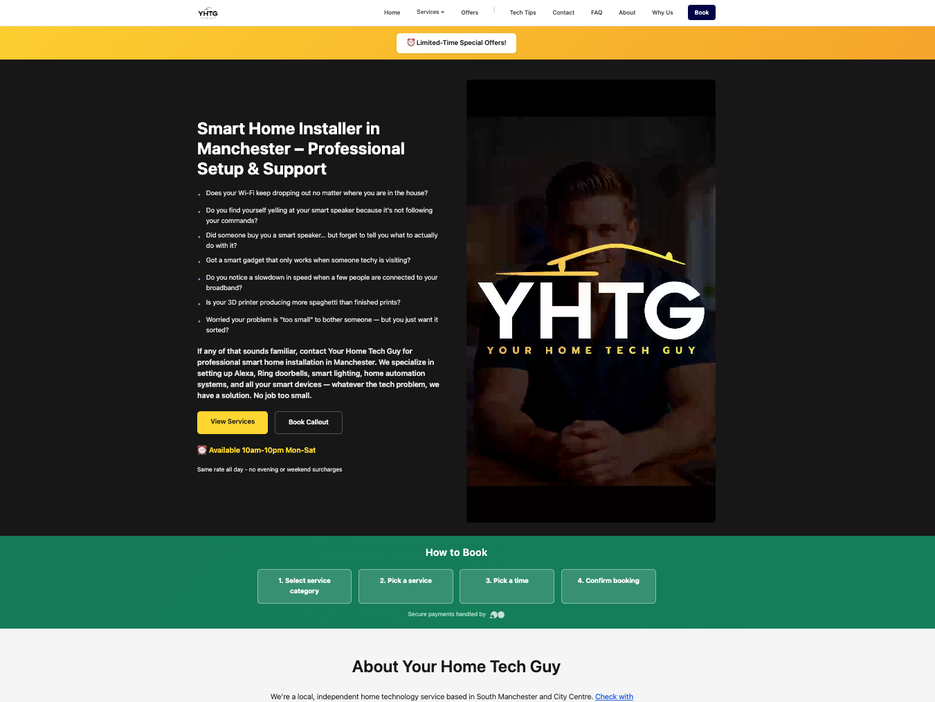Your Home Tech Guy homepage screenshot
